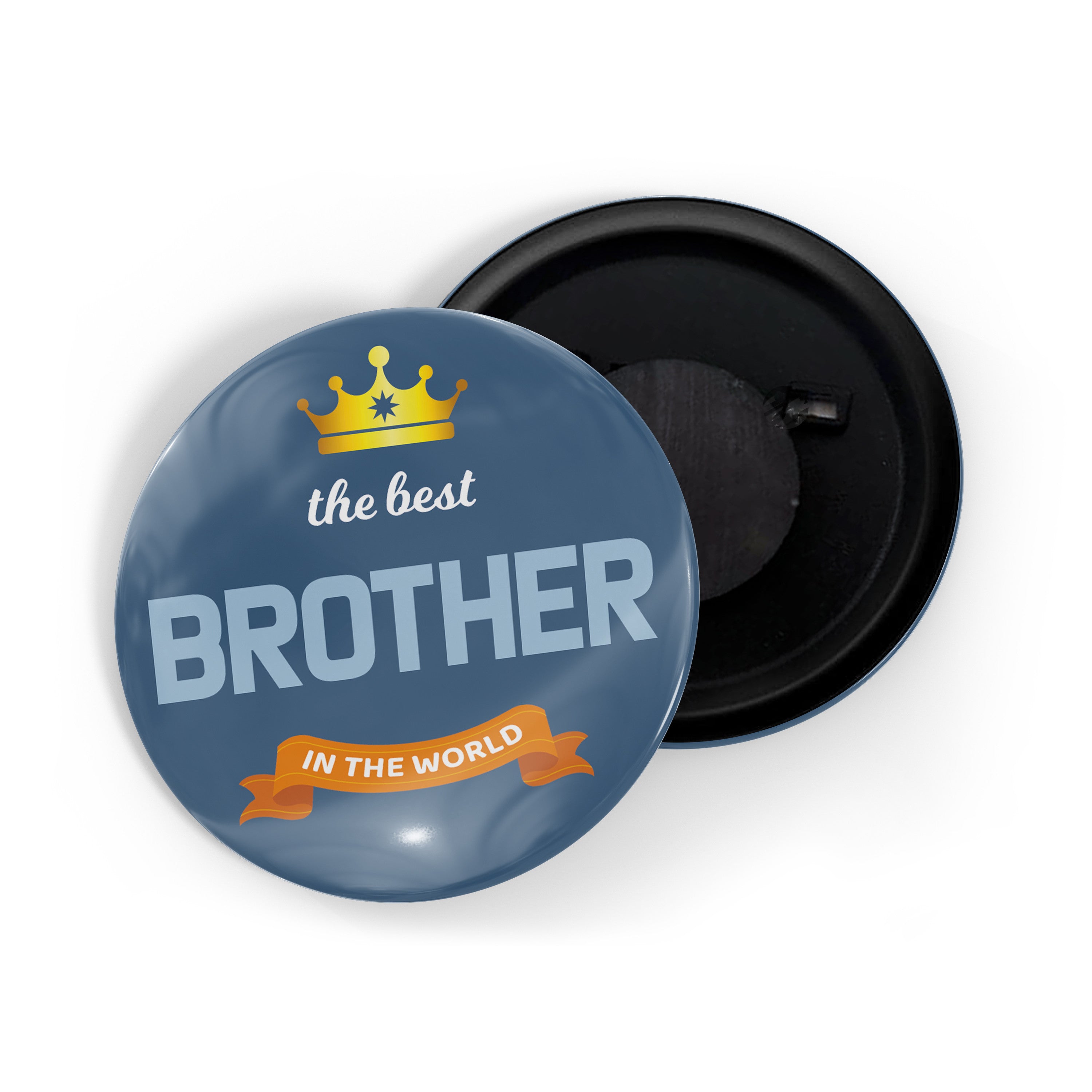 dhcrafts Fridge Magnet Blue Best Brother In The World Glossy Finish Design Pack of 1 (58mm)